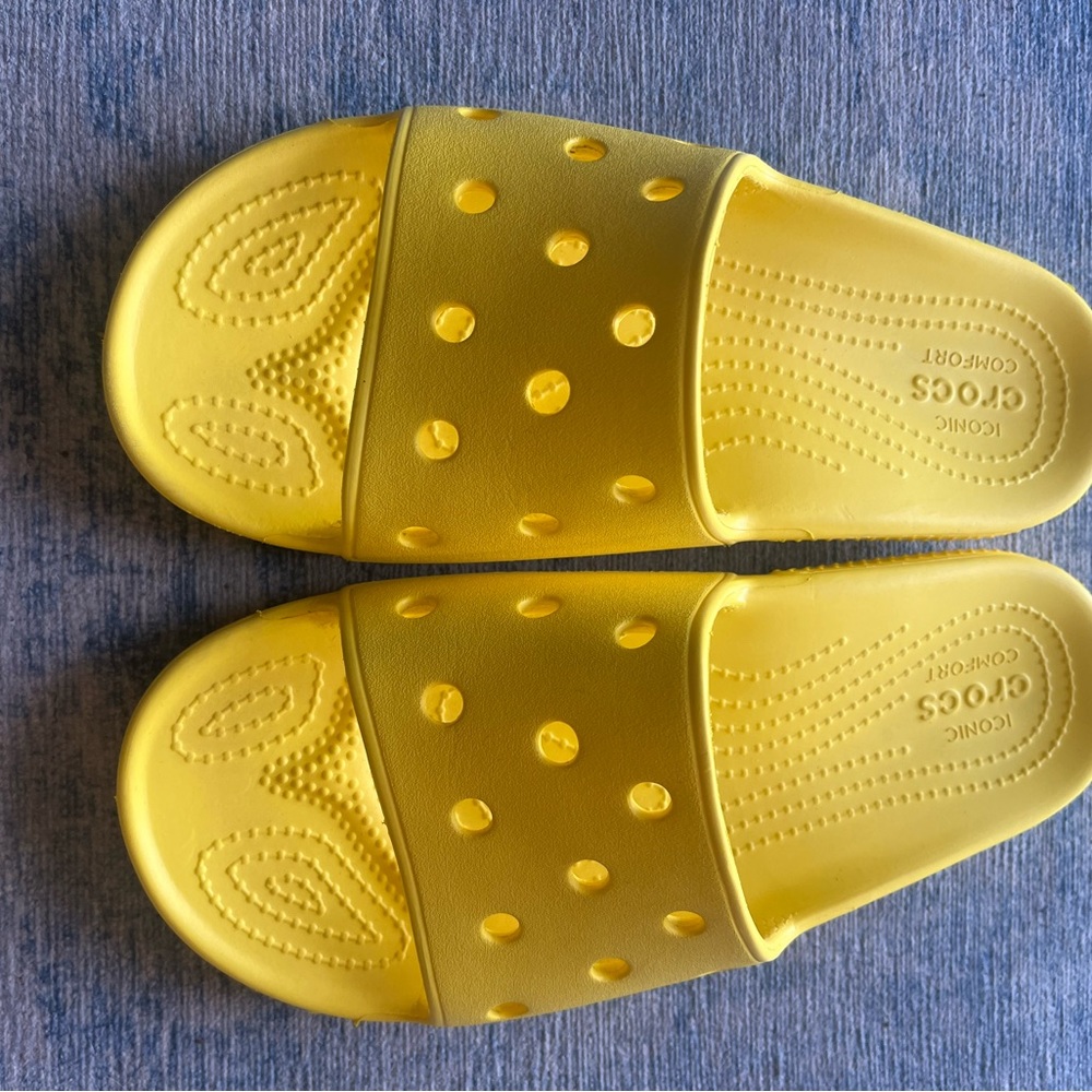 CROCS Comfort Slides Yellow Size W8 M6